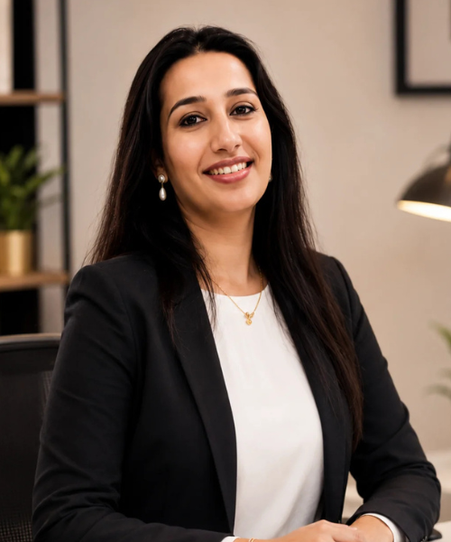 Portrait of Mrs Sanjhi Yadav, Director of Admissions & HR